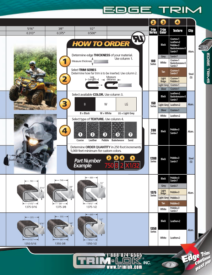 Flexible plastic edge trim catalog page 7