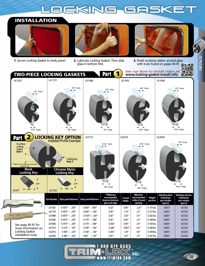 Learn how to install a Trim-Lok Two Piece Locking Gasket and see additional size options