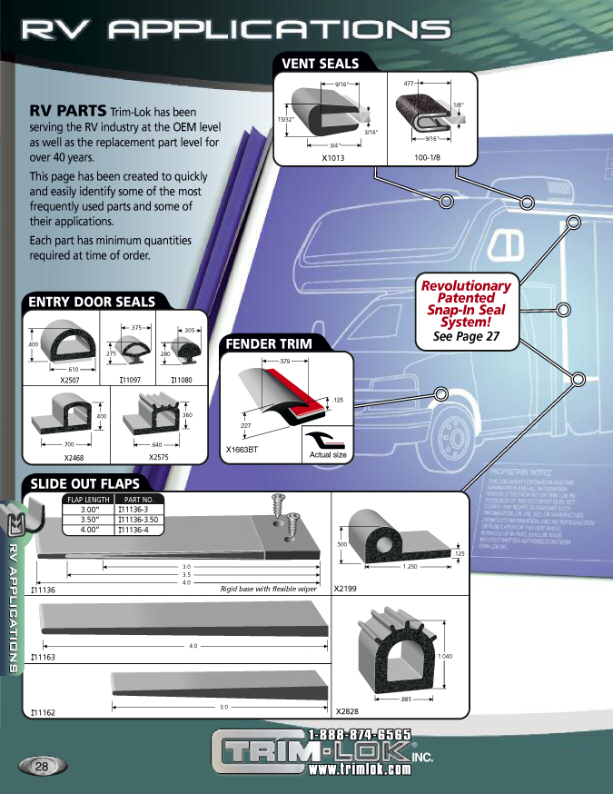 Snap-In-Seals for RV application, page 28