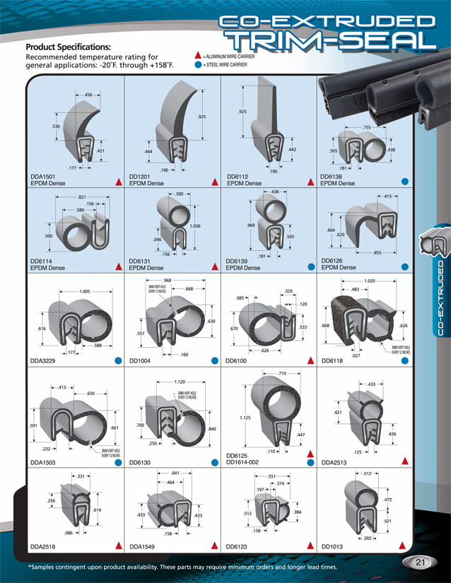 Coextruded trim seals with top bulb catalog page 21