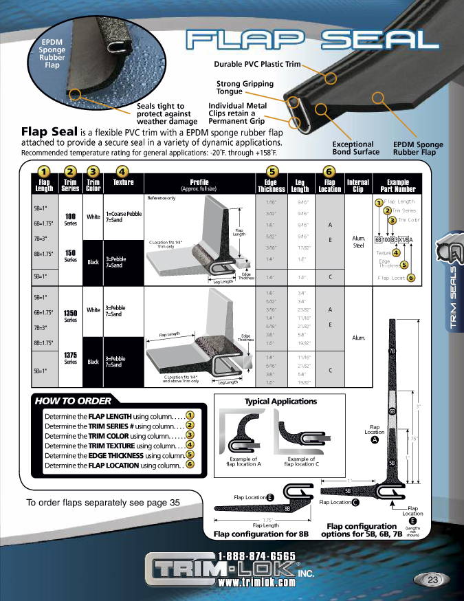 Trim-Lok flap seals, catalog page 23