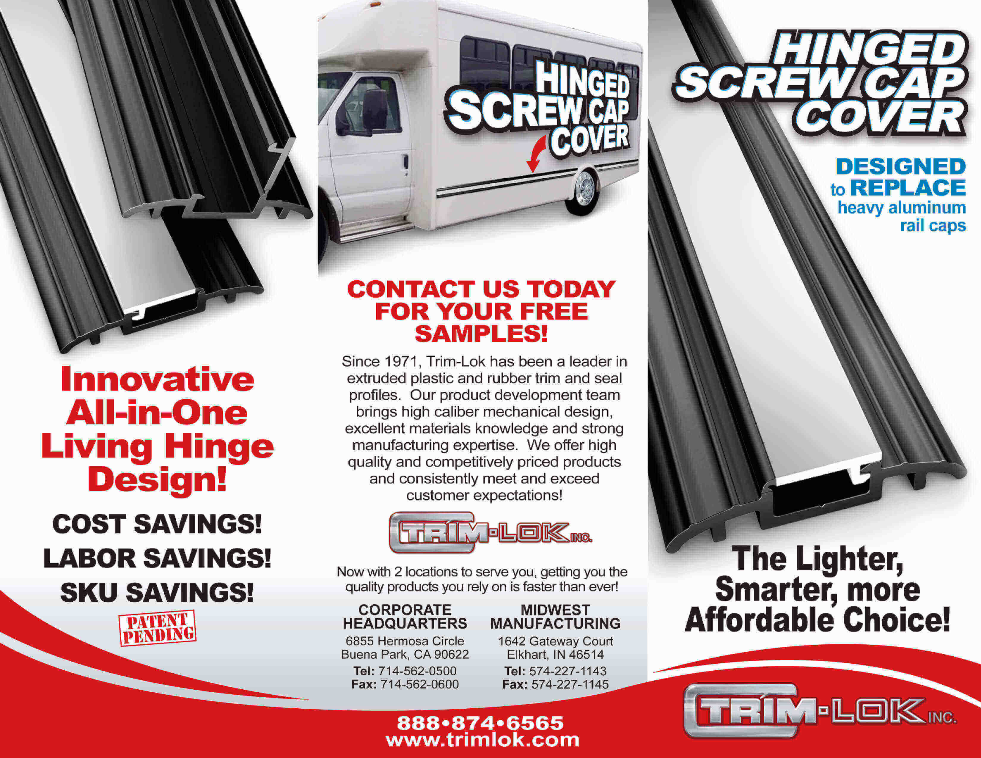 Bus, truck or RV screw cover trim from Trim-Lok