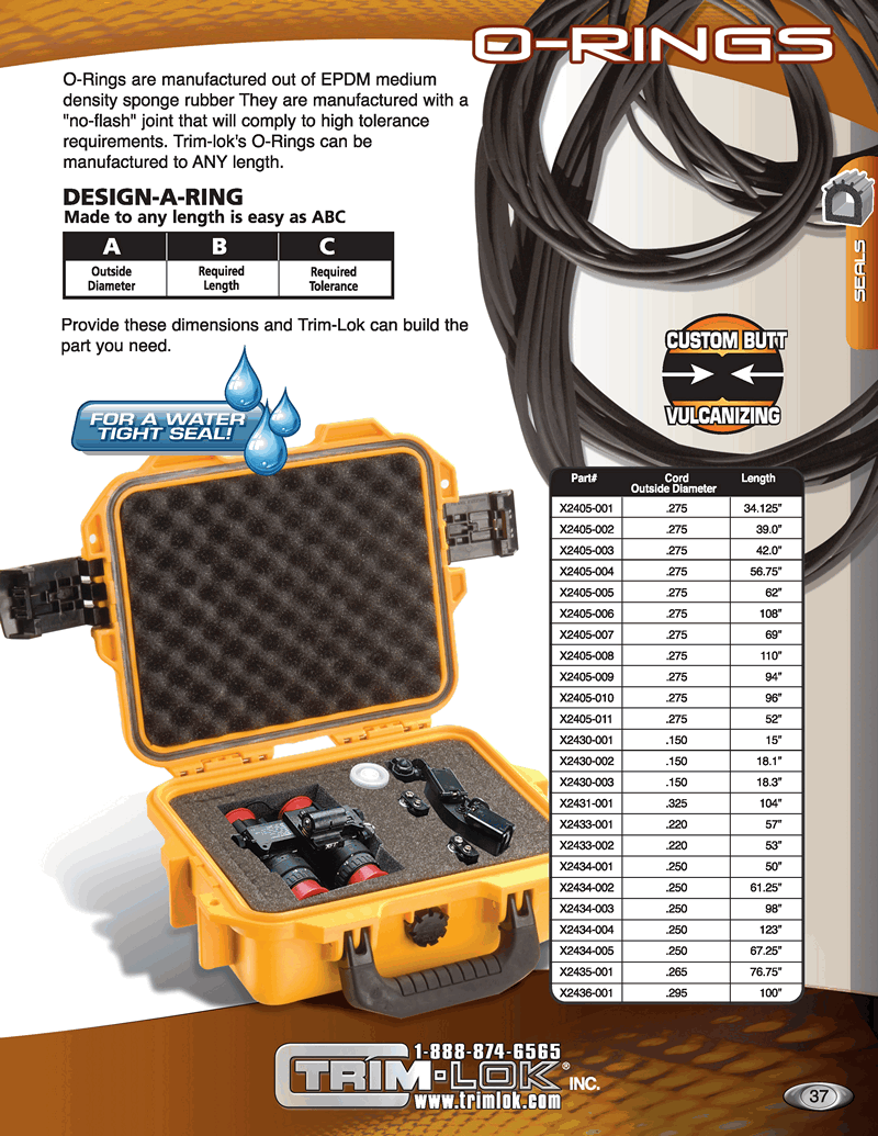 Trim-Lok O-ring products, page 37