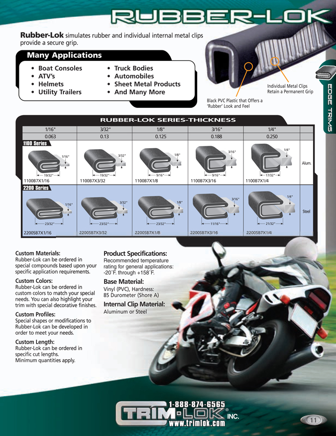 Graphic of the Rubber-Lok product types