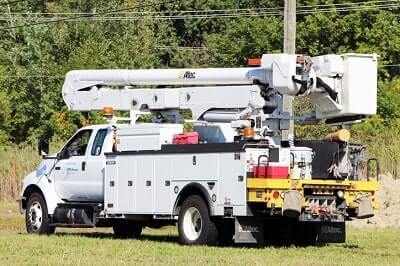 Truck door seals on a bucket truck