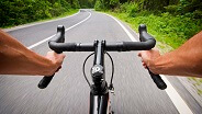 Foam rubber grips on bicycle handlebars