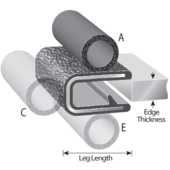 1/16 inch Edge with 1.00 inch Bulb