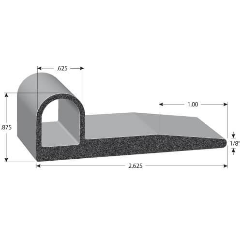 Diagram showing measurement of a P-rubber seal