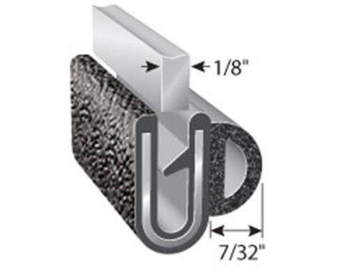 Specialty trim seal with 1/8 inch edge thickness and 7/32 inch high D-profile height