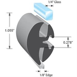 Two-piece locking gasket measuring 1.055 inch x 0.278 inch x 1/8 inch edge