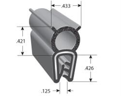 DDA2513 co-extruded trim seal with top bulb dimensions