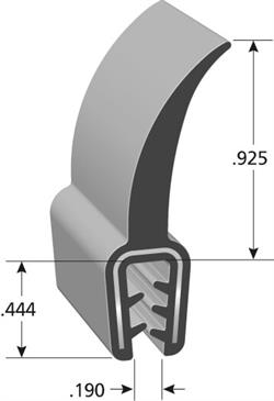 Rubber co-extruded flap trim seal DD1201 dimensions