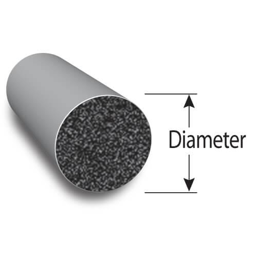 EPDM rubber cord showing diameter