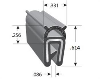 DDA2518: EPDM Rubber Co-Extruded Trim Seal with Reinforced Steel Wire Carrier