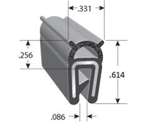 Co-extruded trim seal with EPDM rubber backed by steel wire carrier