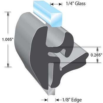 One-Piece Rubber Locking Gasket LK987 for Stationary Windows and Windshields (LK987)