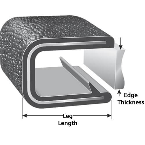 Plastic trim molding by Trim-Lok for protecting rough edges or providing decorative finish