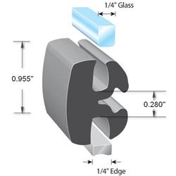 Gasket window seal, series LK1488, measuring 0.955 inch x 0.280 inch